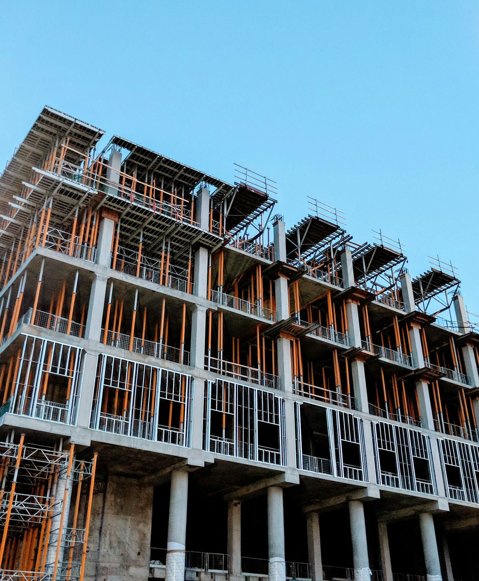 Concrete commercial structure under construction